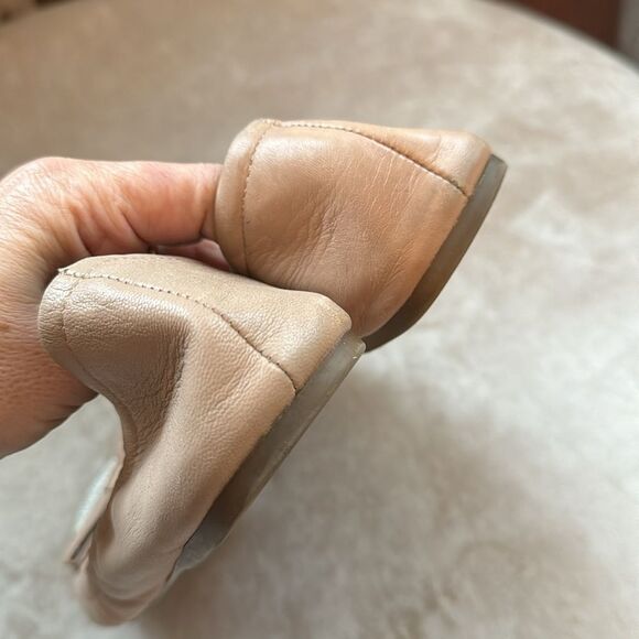 Franco Sarto Leather Metal Bead Toe Ballerina Flats Sz 8 - Picture 5 of 7
